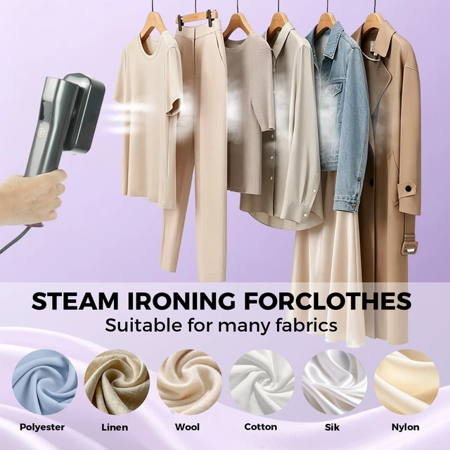 Alt view image 3 of 7 - Buee Portable Clothes Steamer Iron | 2 in 1 Hand held Wrinkle Removal Travel Steam Iron for Clothing and Garments with Fast Heat-up | College Dorm Essentials |