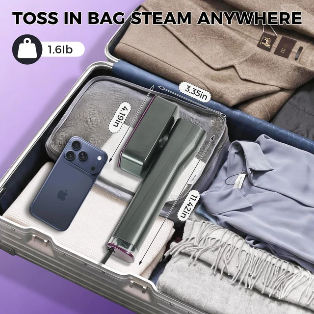 Alt view image 5 of 7 - Buee Portable Clothes Steamer Iron | 2 in 1 Hand held Wrinkle Removal Travel Steam Iron for Clothing and Garments with Fast Heat-up | College Dorm Essentials |