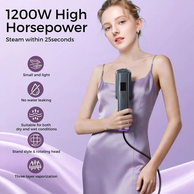 Alt view image 2 of 7 - Buee Portable Clothes Steamer Iron | 2 in 1 Hand held Wrinkle Removal Travel Steam Iron for Clothing and Garments with Fast Heat-up | College Dorm Essentials |