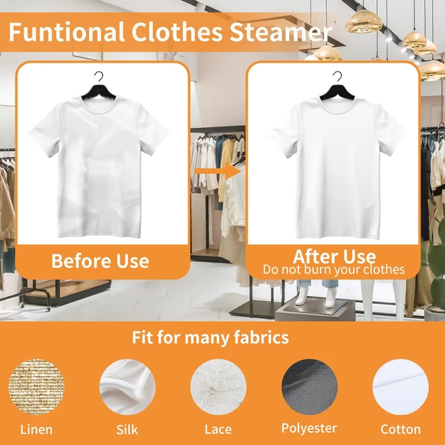 Alt view image 5 of 6 - Portable Handheld Steamer for Clothes, 2-in-1 Ironing & Steaming,180° Rotatable Multi-Directional, Mini Travel Steamer,suitable for clothing of the majority of sizes/thickness for Dorm Room, White