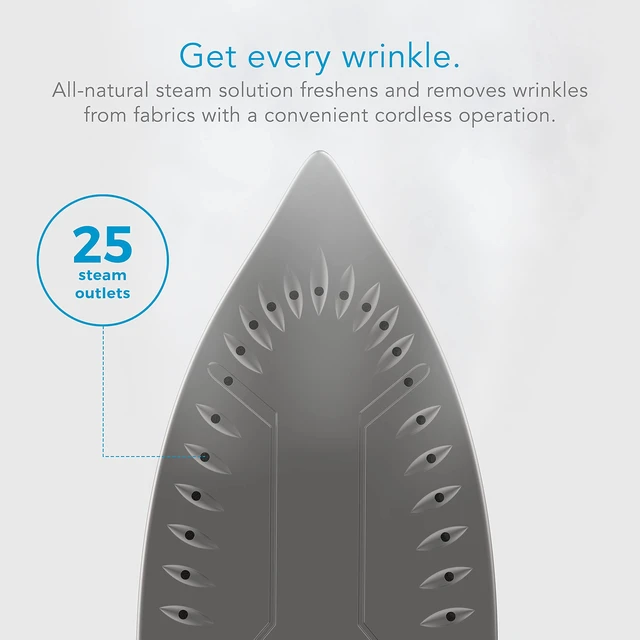 Alt view image 6 of 6 - SF-760 Portable Cordless Steam Iron, With Carrying Case, Non-Stick Sole Plate, White