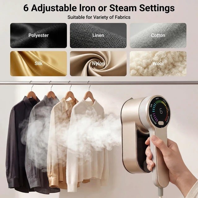 Alt view image 3 of 7 - Travel Steamer & Iron with 6 Modes, 1200W Portable Mini Steamer | 180° Rotatable Head, 30s Fast Heat-Up, 120ML Tank, Handheld Garment Steamer for Clothes 110V Only