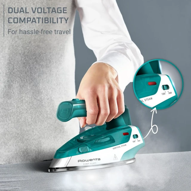 Alt view image 7 of 7 - Travel Mini Iron DUAL Voltage 120-240 Iron for Clothes Green DA1610