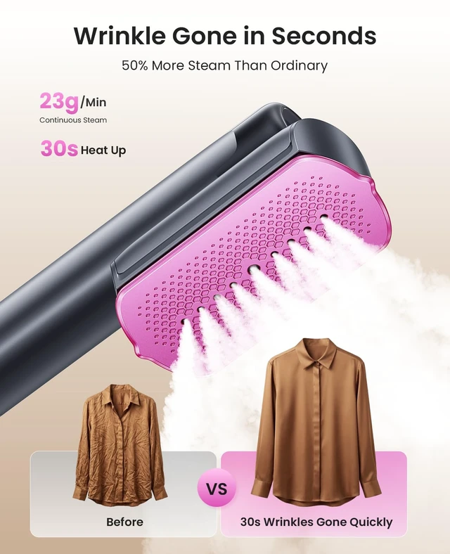 Alt view image 3 of 7 - Travel Steamer for Clothes 1200W,200ml/100ml Dual Water Tanks | 1.6Ib,2-in-1 Steamer & Iron,30s Fast Heat,Ceramic Soleplate,Travel & Home Use
