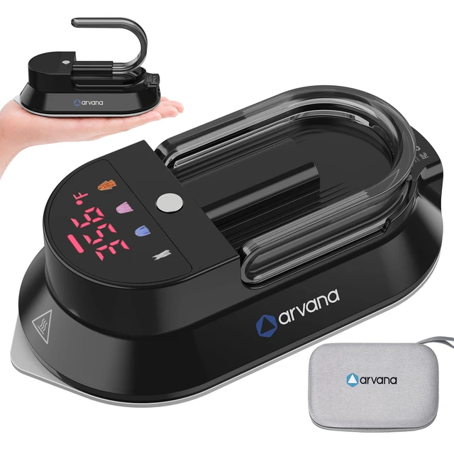 Main image of Mini Travel Iron for Clothes - Dual Voltage Portable Dry Iron for Travel | Non-Stick Soleplate and Cord Storage, Easy Temperature Control, Ideal for Travel, Hotels and Touch-Ups 100-240V