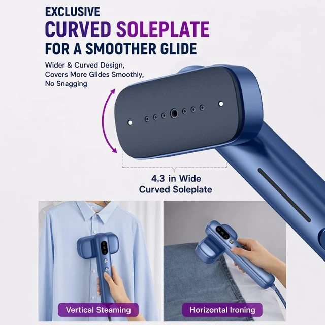 Alt view image 5 of 7 - Global Travel Steamer for Clothes, Dual Voltage 2-in-1 mini-Steamer & Iron | 100V-230V, Handheld Portable,Travel Safer with Auto-Off,Essential for Business , housewife Essentials,Europe,Asia