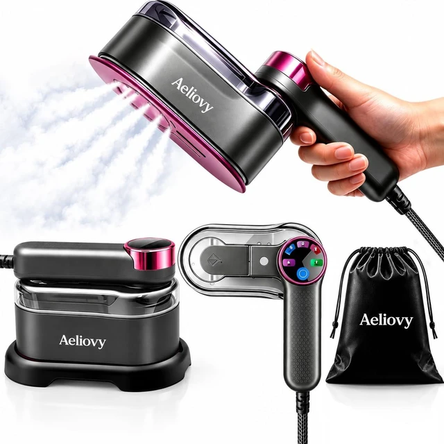 Main image of Travel Steamer for Clothes, 1200W Handheld Garment Steamer with 4 Fabric Steam Levels & Dry Iron Mode, Water Shortage Reminder, 160ml Water Tank, Portable Iron for Home, Hotel Wrinkle Remove
