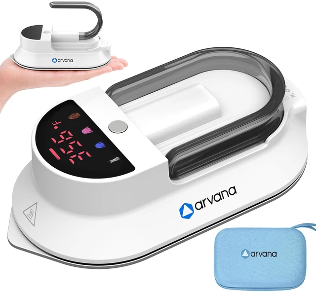 Main image of Mini Travel Iron for Clothes - Dual Voltage Portable Dry Iron for Travel | Non-Stick Soleplate and Cord Storage, Easy Temperature Control, Ideal for Travel, Hotels and Touch-Ups 100-240V