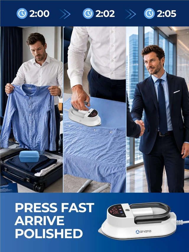 Alt view image 6 of 7 - Mini Travel Iron for Clothes - Dual Voltage Portable Dry Iron for Travel | Non-Stick Soleplate and Cord Storage, Easy Temperature Control, Ideal for Travel, Hotels and Touch-Ups 100-240V