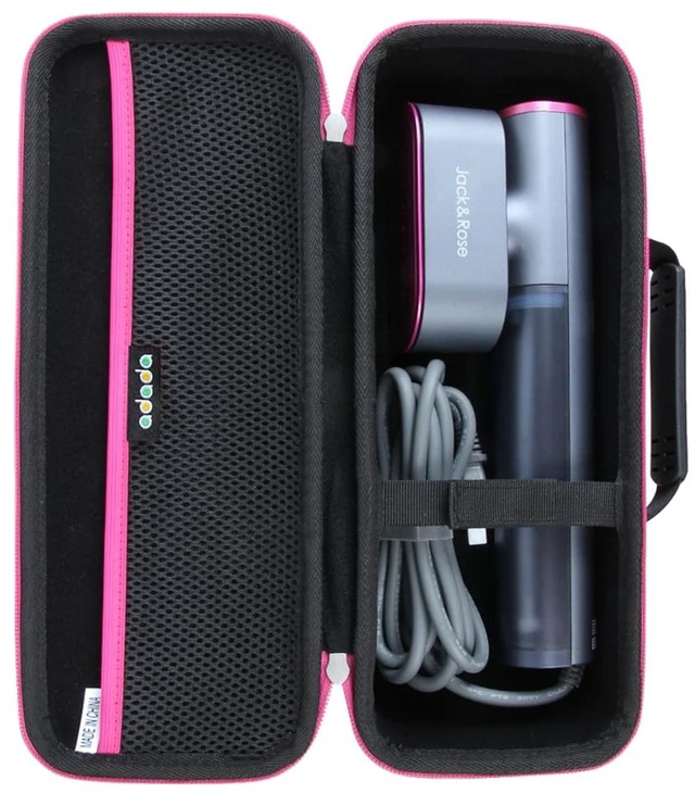 Main image of Hard Travel Case for Jack Rose/Reewit Travel Steamer for Clothes,100-220v 240V Portable Iron (Black+Rose red zipper)(Onty the case)