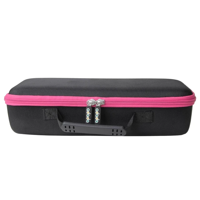 Alt view image 4 of 7 - Hard Travel Case for Jack Rose/Reewit Travel Steamer for Clothes,100-220v 240V Portable Iron (Black+Rose red zipper)(Onty the case)
