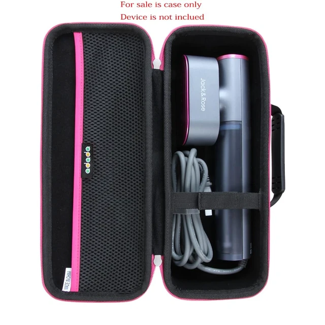 Alt view image 2 of 7 - Hard Travel Case for Jack Rose/Reewit Travel Steamer for Clothes,100-220v 240V Portable Iron (Black+Rose red zipper)(Onty the case)