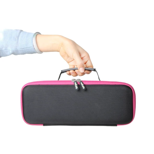 Alt view image 6 of 7 - Hard Travel Case for Jack Rose/Reewit Travel Steamer for Clothes,100-220v 240V Portable Iron (Black+Rose red zipper)(Onty the case)