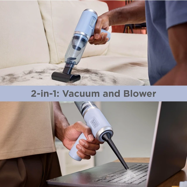 Alt view image 6 of 7 - dustbuster mini Handheld Vacuum Cordless 2-in-1, Aura (MDB-3) | 4 Attachments, 13 AW, 250 mph Air Flow, 8V Car vacuum, Air Duster, LED Lights, Lightweight desk vacuum, USB Charging