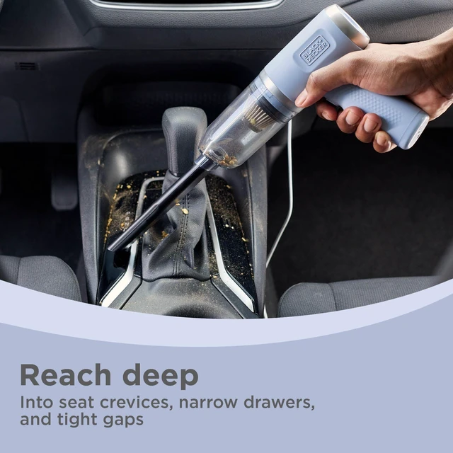 Alt view image 7 of 7 - dustbuster mini Handheld Vacuum Cordless 2-in-1, Aura (MDB-3) | 4 Attachments, 13 AW, 250 mph Air Flow, 8V Car vacuum, Air Duster, LED Lights, Lightweight desk vacuum, USB Charging