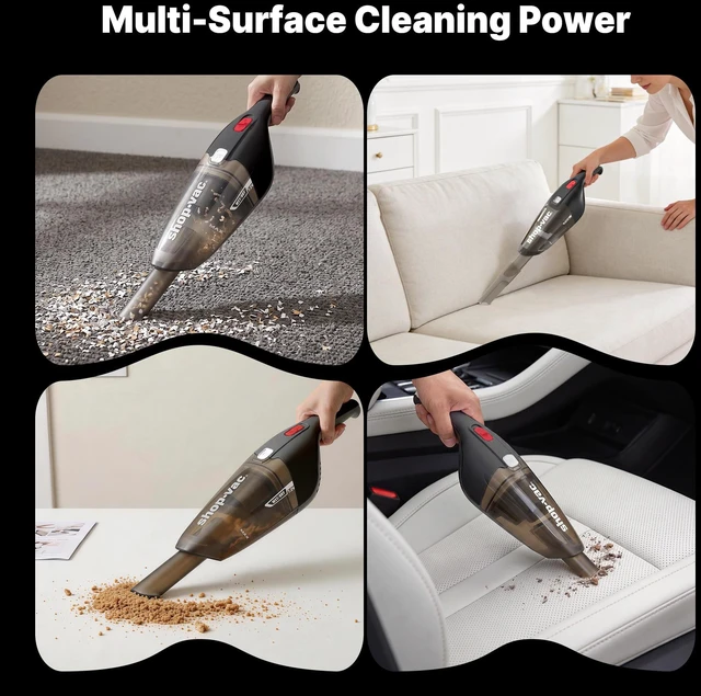 Alt view image 5 of 7 - Wet/Dry Handheld Vacuum Cordless, Wall-Mounted Hand Vac, Black | Powerful Portable Car Vacuum Rechargeable with Crevice Tool, Lightweight Hand Vacuum for Home & Car, Washable Filter