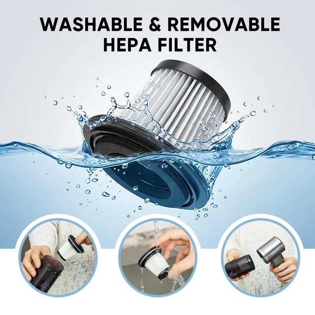 Alt view image 7 of 7 - Car Vacuum Cleaner: 16000Pa Strong Suction - Portable Cordless | 2-in-1 Vacuum & Blower - HEPA Filter - Multiple Nozzles - Type-C Charging - Cordless & Compact Design