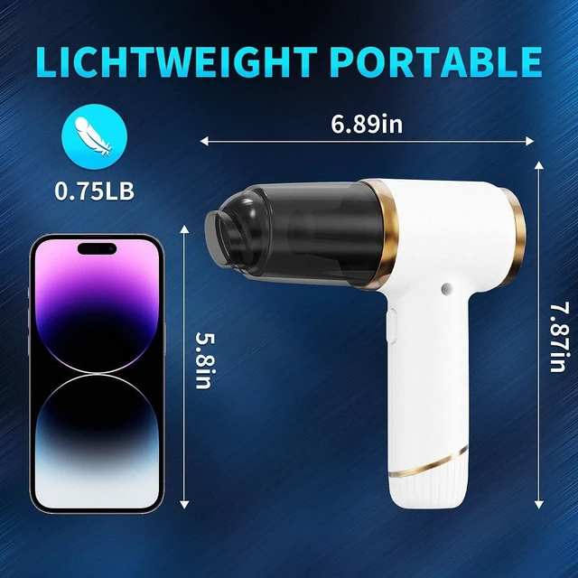 Alt view image 5 of 5 - PATO Handheld Vacuum Cleaner, with 15000PA Powerful Suction Force, Wireless Design, Portable Vehicle-Mounted Vacuum Cleaner, Suitable for Both Home and car use, White