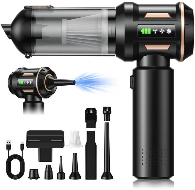 Main image of 28000Pa Cordless Handheld Vacuum Cleaner, 4 in 1 Car Vacuum Air Duster & Blower Hand Held with 6000mAh LED Battery Display, Brushless Motor for Car, Home, Office, Pet Hair