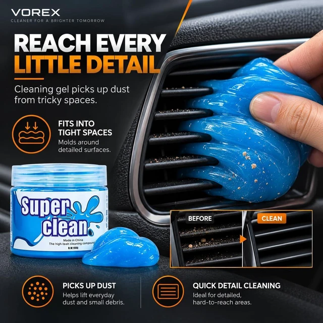 Alt view image 6 of 7 - Cordless Car Vacuum Cleaner & Air Duster with Car Cleaning Gel, 4-in-1 Handheld Vacuum, 16000Pa Suction, LED Light, Rechargeable Mini Vacuum for Car, Home & Office