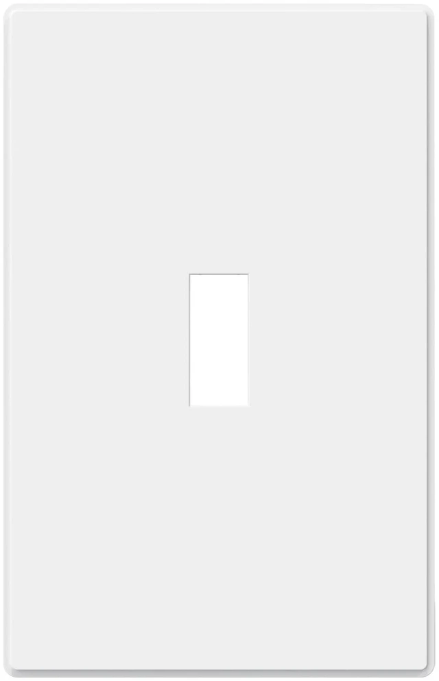 Main image of 1-Gang Midsize Screwless Toggle Light Switch Cover Plate, Matte White Unbreakable Thermoplastic Replacement for Lightswitch Wall Plate Cover, UL Listed, 1-Pack, 4.88"H x 3.13"L