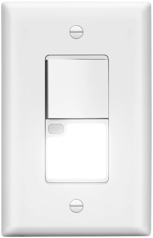 Main image of LED Guide Light Paddle Switch, 125VAC/15A, UL Listed, Matte White | Night Light Light Switch, 3-Way Or Single Pole, Thermoplastic, Operates Automatically