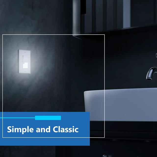 Alt view image 4 of 6 - LED Guide Light Paddle Switch, 125VAC/15A, UL Listed, Matte White | Night Light Light Switch, 3-Way Or Single Pole, Thermoplastic, Operates Automatically