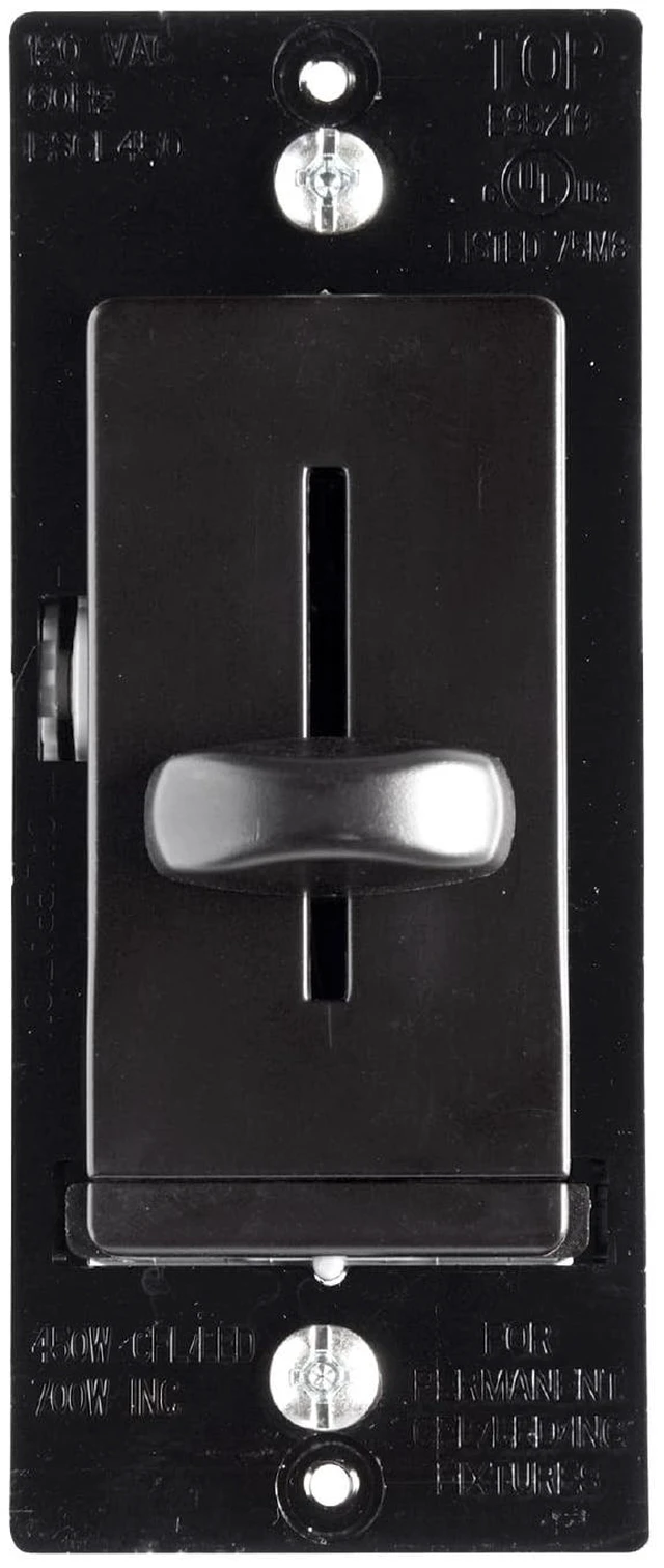 Main image of LS Series 450W LED Dimmer Light Switch Single Pole Black 1 Pack | Pass & Seymour Dimmer Control, Decorator Slide, 1-Pole, for Dimmable LED Bulbs, Non-Preset, No Flickering