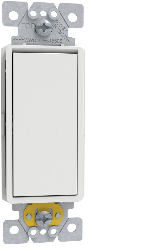 Main image of Schneider Electric X-Series 4 Way Rocker Light Switch, Single Pole Light Switch, Modular Design for Easy Color Upgrades, 1 Gang, 15A, 120/277V, UL Listed, Matte White (SQR14141WH)