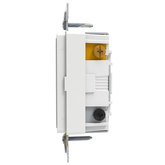 Alt view image 3 of 5 - Schneider Electric X-Series 4 Way Rocker Light Switch, Single Pole Light Switch, Modular Design for Easy Color Upgrades, 1 Gang, 15A, 120/277V, UL Listed, Matte White (SQR14141WH)