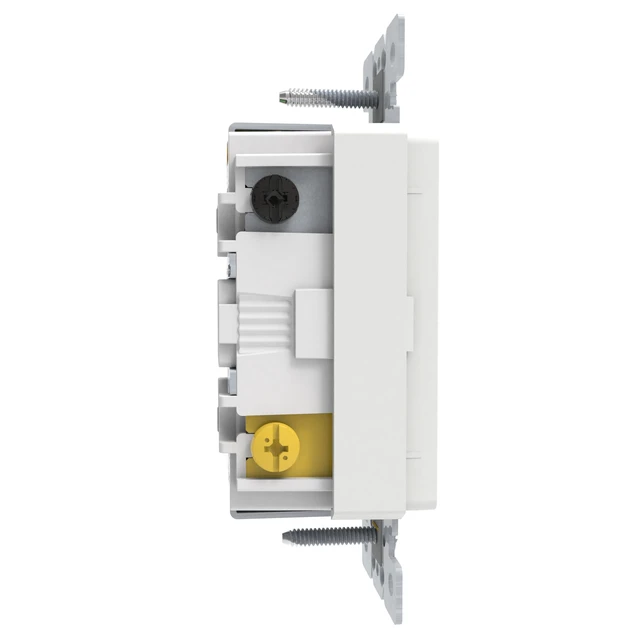 Alt view image 4 of 5 - Schneider Electric X-Series 4 Way Rocker Light Switch, Single Pole Light Switch, Modular Design for Easy Color Upgrades, 1 Gang, 15A, 120/277V, UL Listed, Matte White (SQR14141WH)