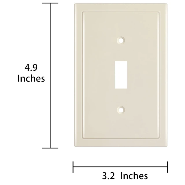 Alt view image 3 of 7 - Modern Edge Decorative Wall Plate Switch Plate Outlet Cover, Durable Solid Zinc Alloy (Single Toggle 2PK, Light Almond)