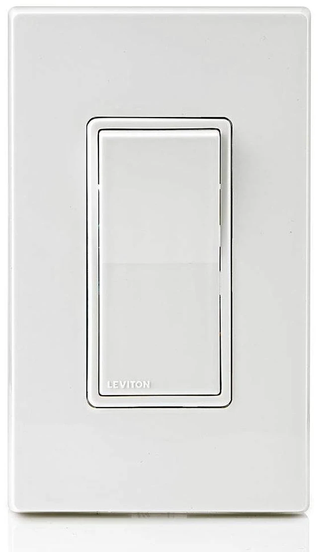 Alt view image 3 of 5 - 15 Amp, 120/277 Volt, Decora Rocker Single-Pole AC Quiet Switch, Residential Grade, Grounding, 5601-2W, White