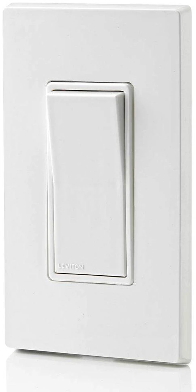 Alt view image 4 of 5 - 15 Amp, 120/277 Volt, Decora Rocker Single-Pole AC Quiet Switch, Residential Grade, Grounding, 5601-2W, White