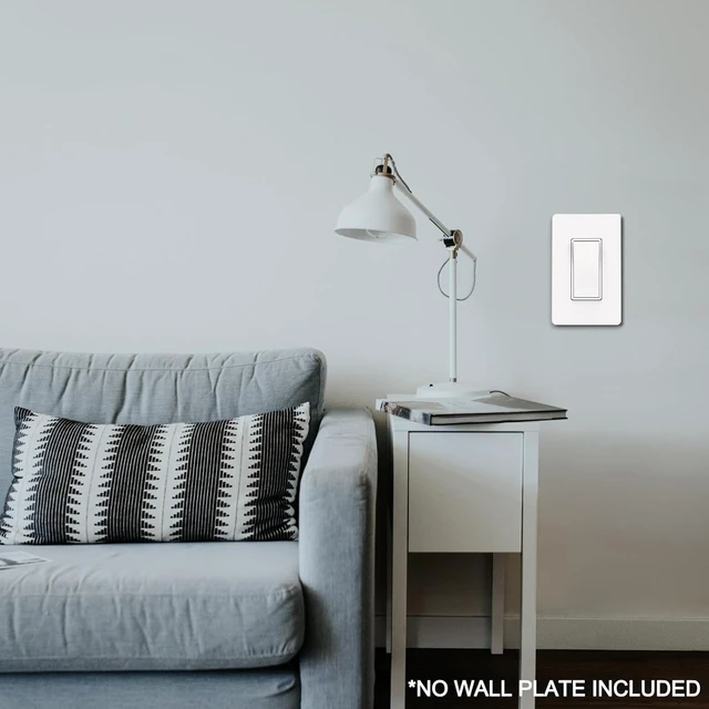 Alt view image 7 of 7 - Matte White Single-Pole Decorator Wall Light Switch, Decorative Paddle Rocker Switch Replacement, 15A 120/277V, UL Listed for Residential Grade Applications, 10 Pack