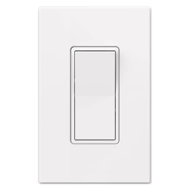 Main image of 1 Pack Single Pole Rocker Decora Light Switch, 15 Amp Self-grounding Electrical Light Switches, Wall Plate Included, UL Listed, Matte White