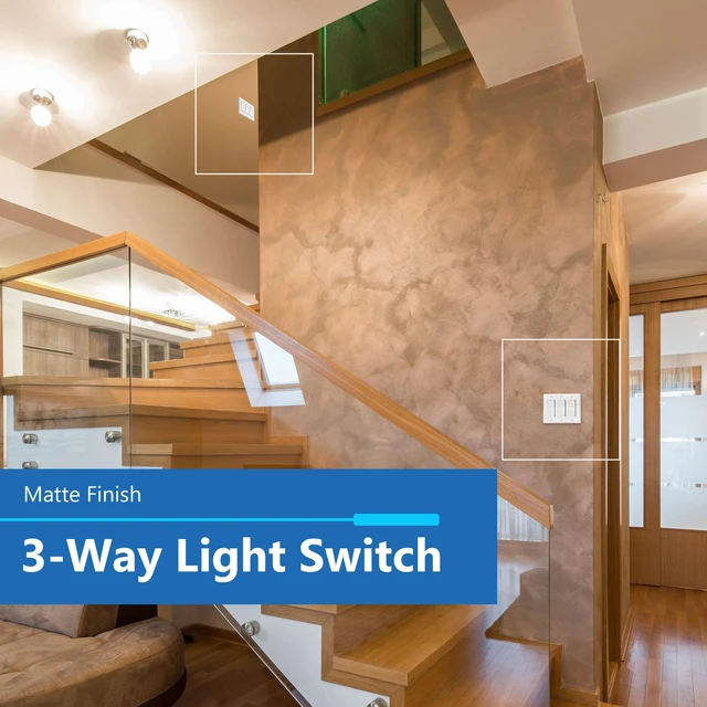Alt view image 2 of 7 - Frameless Paddle Wall Light Switch, 3-Way Switch, 15A -277VAC | UL Listed, Matte White, On/Off Rocker Switch, 3 Wire, Tough And Heat Resistant, Easy Installation, Single-Pole Compatible