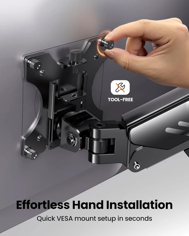 Alt view image 7 of 7 - Single Monitor Arm, Adjustable Desk Gaming Monitor Mount for 13-34 Screens, Up to 19.8 lbs, Enhanced Stability with Integrated C-Clamp, Upgraded Cable Management, Black