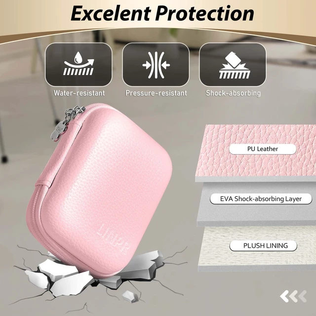 Alt view image 5 of 7 - Digital Camera Case for KODAK PIXPRO FZ55/FZ45, Case Only, Pink | Fits CAMKORY DC403 and Canon PowerShot ELPH 360 HS Compact Digital Cameras, Small Hard Shell Camera Pouch with Mesh Pocket