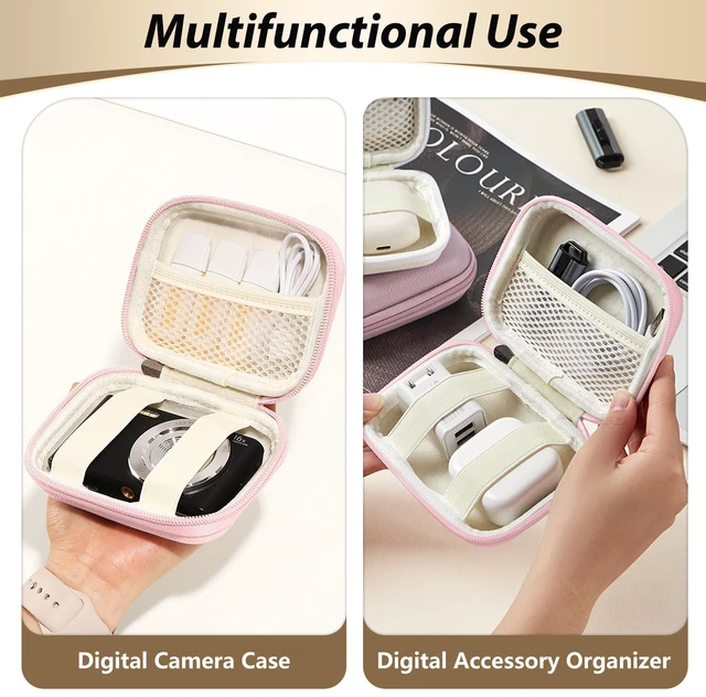 Alt view image 7 of 7 - Digital Camera Case for KODAK PIXPRO FZ55/FZ45, Case Only, Pink | Fits CAMKORY DC403 and Canon PowerShot ELPH 360 HS Compact Digital Cameras, Small Hard Shell Camera Pouch with Mesh Pocket