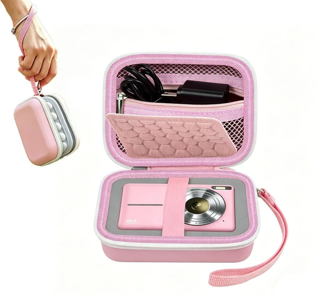 Main image of Digital Camera Case with Shockproof Bumps,for Kodak Pixpro FZ45 FZ55/for Canon PowerShot ELPH 180/190 / for Sony DSCW800 DSCW830 Compact Storage Boxpink