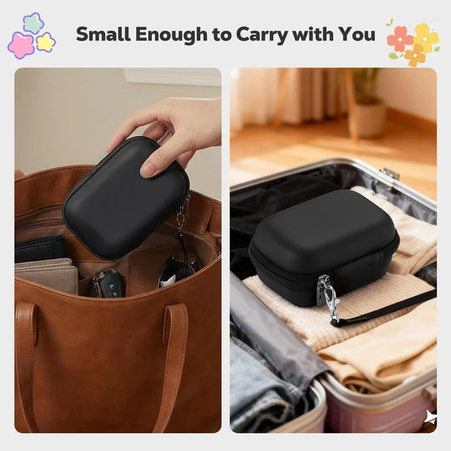 Alt view image 7 of 7 - Digital Camera Case for KODAK PIXPRO FZ55/FZ45,SD Card Slots, Black | Small Cute Travel Carrying Protective Camera Case Bag for CAMKORY DC403 FHD 1080P/Canon IXUS 285 HS/STUOGYUM DC402-AF