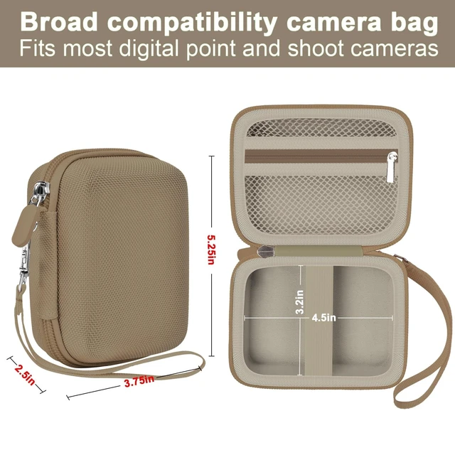 Alt view image 3 of 7 - Digital Camera Case for KODAK Pixpro FZ55 FZ45, Small Bag for CAMKORY | for Lecran/for VAHOIALD Point and Shoot Camera, Hard Carrying Case with Mesh Pocket, Compact for Vlogging, Travel and Storage