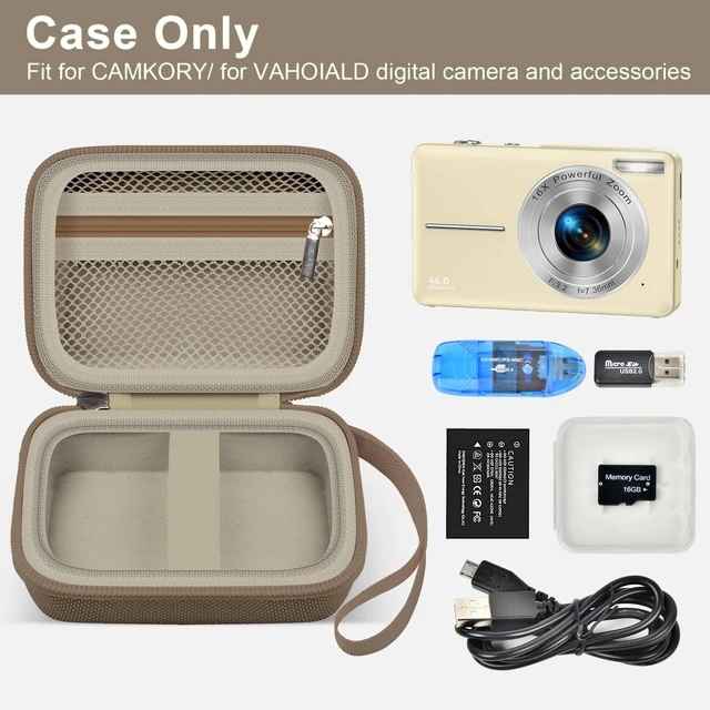 Alt view image 2 of 7 - Digital Camera Case for KODAK Pixpro FZ55 FZ45, Small Bag for CAMKORY | for Lecran/for VAHOIALD Point and Shoot Camera, Hard Carrying Case with Mesh Pocket, Compact for Vlogging, Travel and Storage