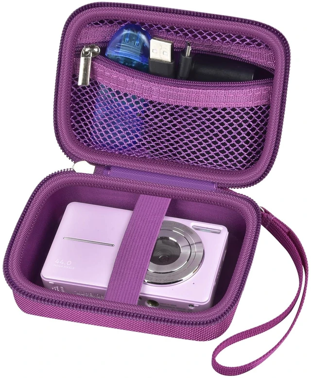 Main image of Digital Camera Case for KODAK Pixpro FZ55 FZ45, Small Bag for CAMKORY | for Lecran/for VAHOIALD Point and Shoot Camera, Hard Carrying Case with Mesh Pocket, Compact for Vlogging, Travel and Storage