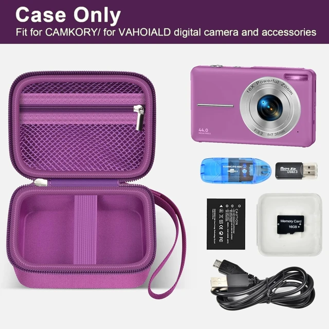 Alt view image 2 of 7 - Digital Camera Case for KODAK Pixpro FZ55 FZ45, Small Bag for CAMKORY | for Lecran/for VAHOIALD Point and Shoot Camera, Hard Carrying Case with Mesh Pocket, Compact for Vlogging, Travel and Storage