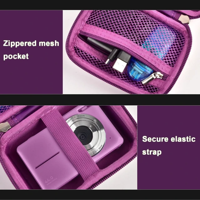 Alt view image 6 of 7 - Digital Camera Case for KODAK Pixpro FZ55 FZ45, Small Bag for CAMKORY | for Lecran/for VAHOIALD Point and Shoot Camera, Hard Carrying Case with Mesh Pocket, Compact for Vlogging, Travel and Storage