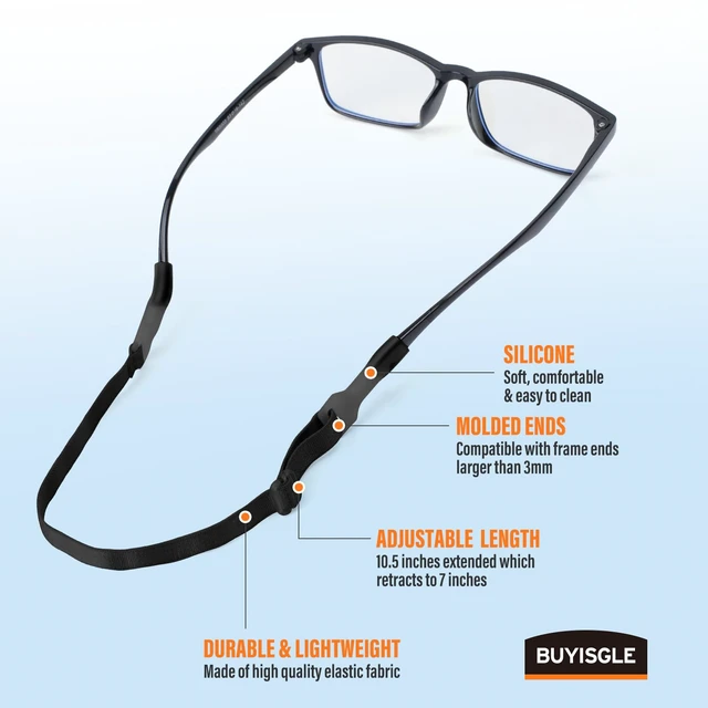 Alt view image 6 of 7 - Kids Eye Glasses Strap - No Tail Sunglasses Straps Cords for Boys Toddler and Girls - Eyeglass Holders Around Neck - Adjustable Eyewear String Lanyard Retainer - 4 PCS10.5 Inch