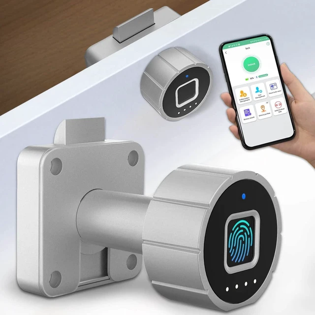 Main image of Fingerprint Cabinet Lock 32mm Child Safety Baby Proofing Biometric Keyless Bluetooth Electronic Smart Drawer Lock for Furniture Liquor Locker Pantry Cupboard - 1.26"