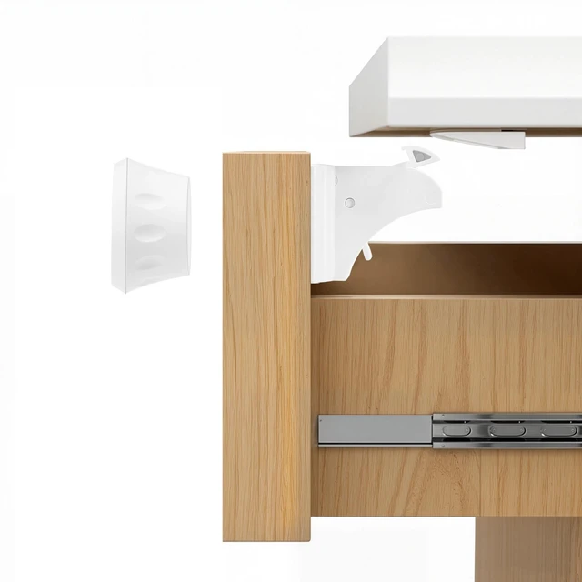 Main image of Baby Proofing Magnetic Cabinet Locks (3 Pack + 1 Key) Child Safety Locks | Keep dangerous items out of toddlers' reach, Hidden from view, Renter-friendly, Magnet Cupboard Drawers Latches